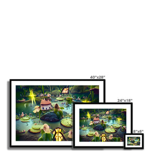 Water Lilly Fairy Village Framed & Mounted Print