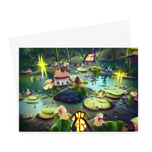 Ladda upp bild till gallerivisning, Water Lilly Fairy Village Greeting Card
