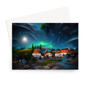 Norrsken i Åkersberga/Northern Lights in Åkersberga Sweden Greeting Card