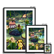 Ladda upp bild till gallerivisning, Water Lilly Fairy Village Framed &amp; Mounted Print
