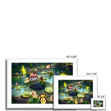 Load image into Gallery viewer, Water Lilly Fairy Village Framed &amp; Mounted Print
