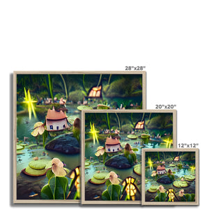 Water Lilly Fairy Village Framed Print