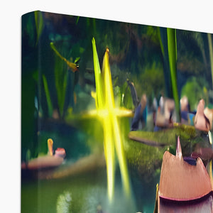 Water Lilly Fairy Village Canvas