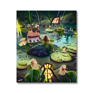Water Lilly Fairy Village Canvas