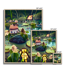 Load image into Gallery viewer, Water Lilly Fairy Village Framed Print
