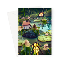 Load image into Gallery viewer, Water Lilly Fairy Village Greeting Card
