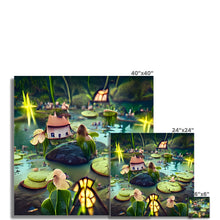 Load image into Gallery viewer, Water Lilly Fairy Village Fine Art Print

