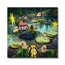 Ladda upp bild till gallerivisning, Water Lilly Fairy Village Canvas
