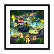 Ladda upp bild till gallerivisning, Water Lilly Fairy Village Framed &amp; Mounted Print

