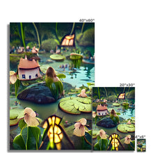Ladda upp bild till gallerivisning, Water Lilly Fairy Village Fine Art Print

