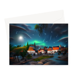 Norrsken i Åkersberga/Northern Lights in Åkersberga Sweden Greeting Card